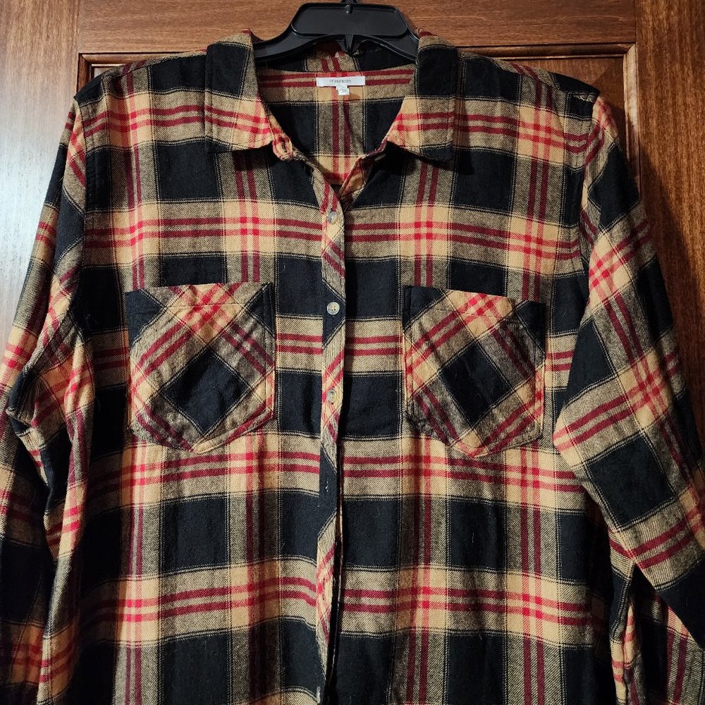 Plus Size Cabin Plaid Button Up Shirt